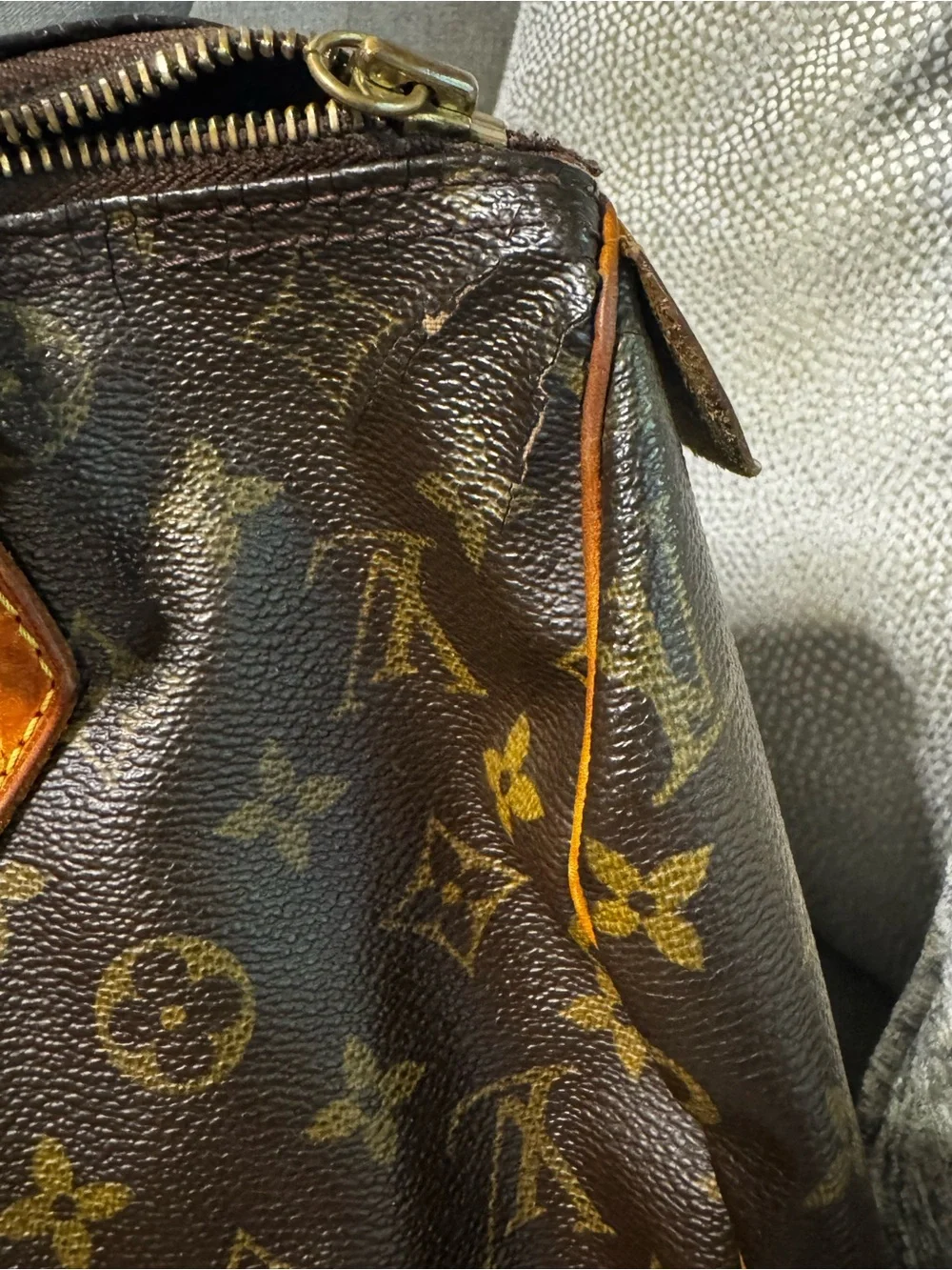 Vintage Louis Vuitton Brown Monogram Satchel with Tan Trim - Picture 13 of 13